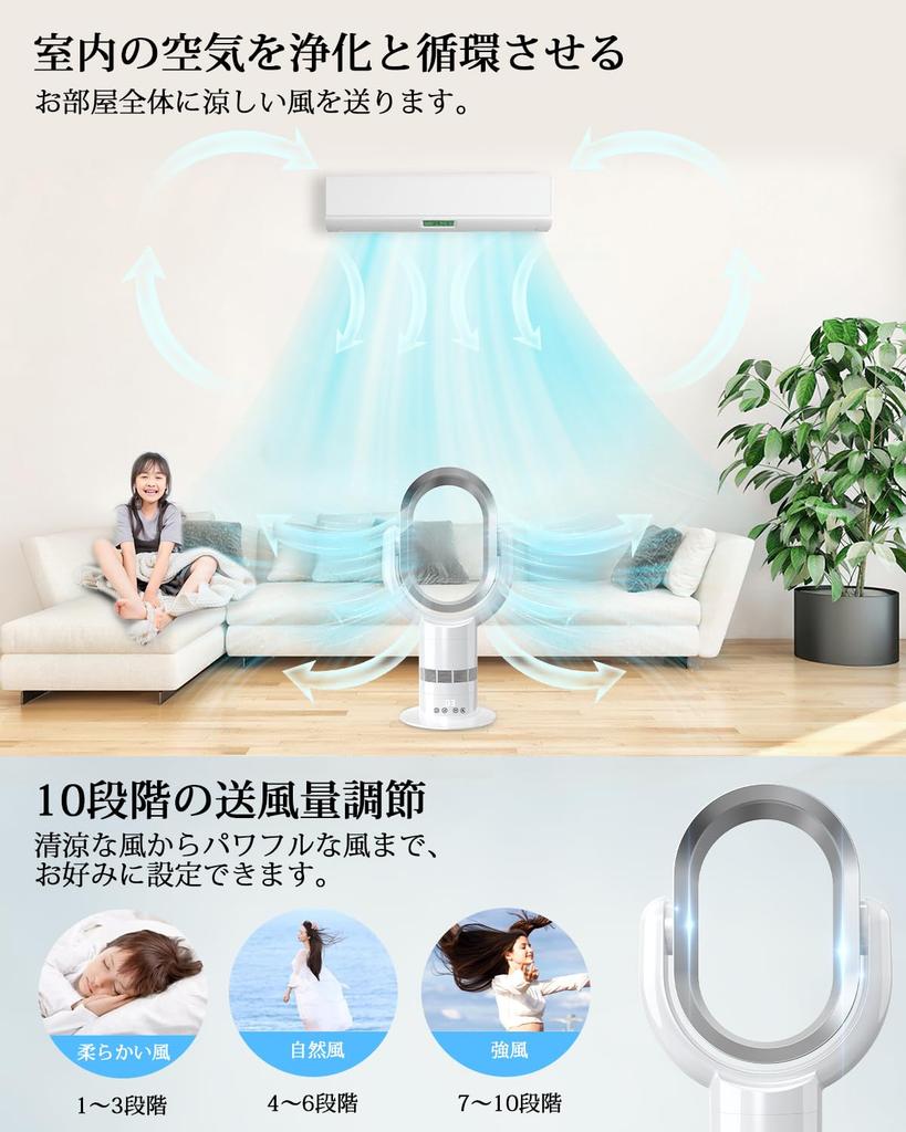 LAOGOT Electric DC Splashless Tower 10 Levels of Air Volume Adjustment Air Volume with One Adjustable Left and Cut Remote Control Gentle Energy Easy