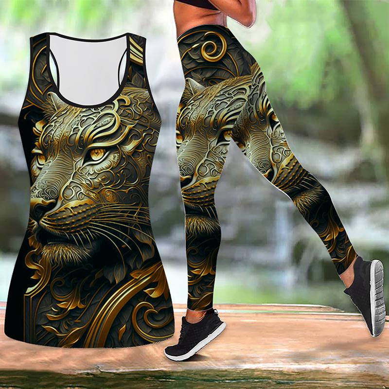 Dámské jógové oblečení s potiskem mocného tygra, módní legíny na cvičení, fitness, sportovní a ležérní jógové kalhoty