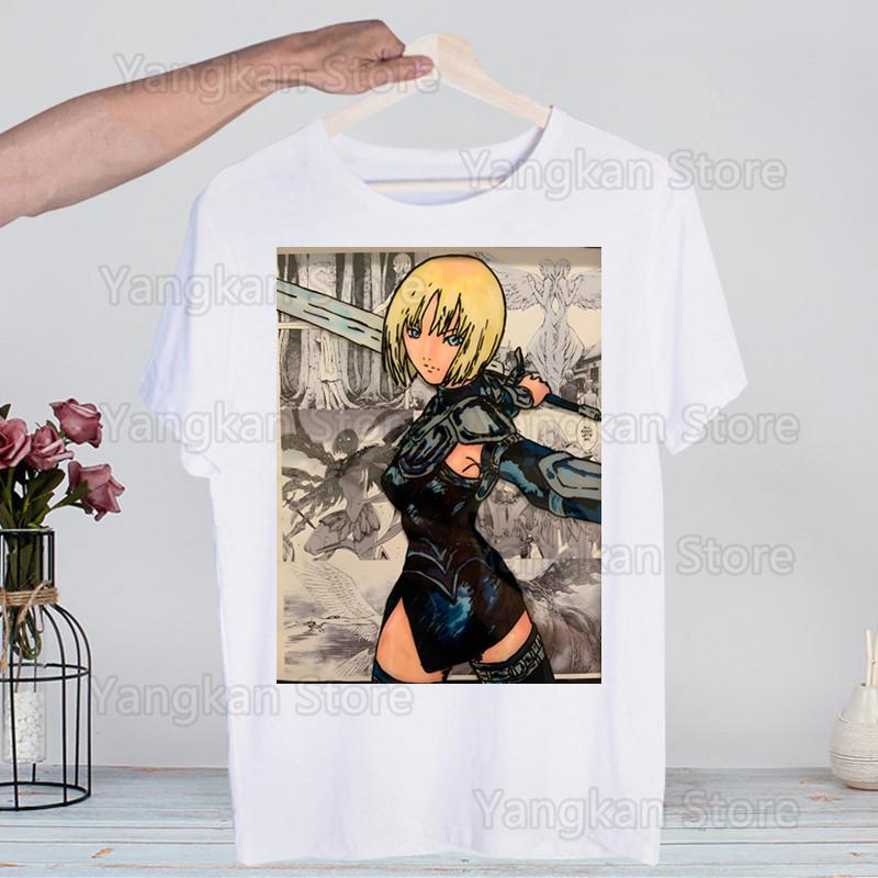 

Claymore Anime Clare Miria Unisexga Waifu Unisex s Tshirt Cute Printing Shirt Fashion T-Shirt For Unisex Casual Tops Short Sleeve Shirt S