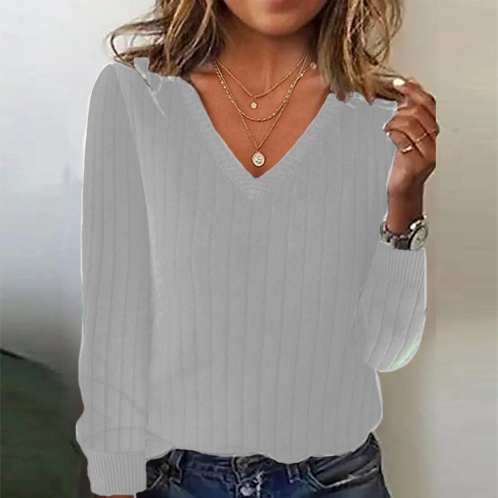 Women Fashion Pullover Sweater R-Neck Long Sleeve Shirts Blouse Knit Casual Cozy Clouds Top