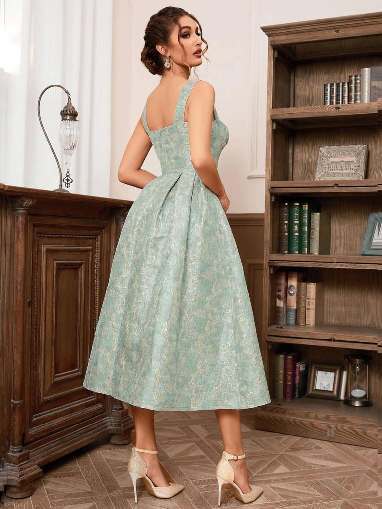 Sommer 2025 A-Linien-Abendkleid mit Spaghettiträgern