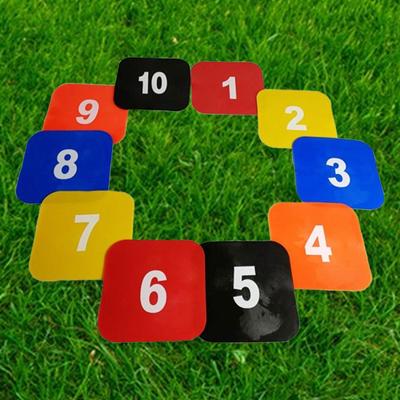 10 Pieces 23cm Flat Square Spot Markers Floor Dots Bright Field Court Cones for