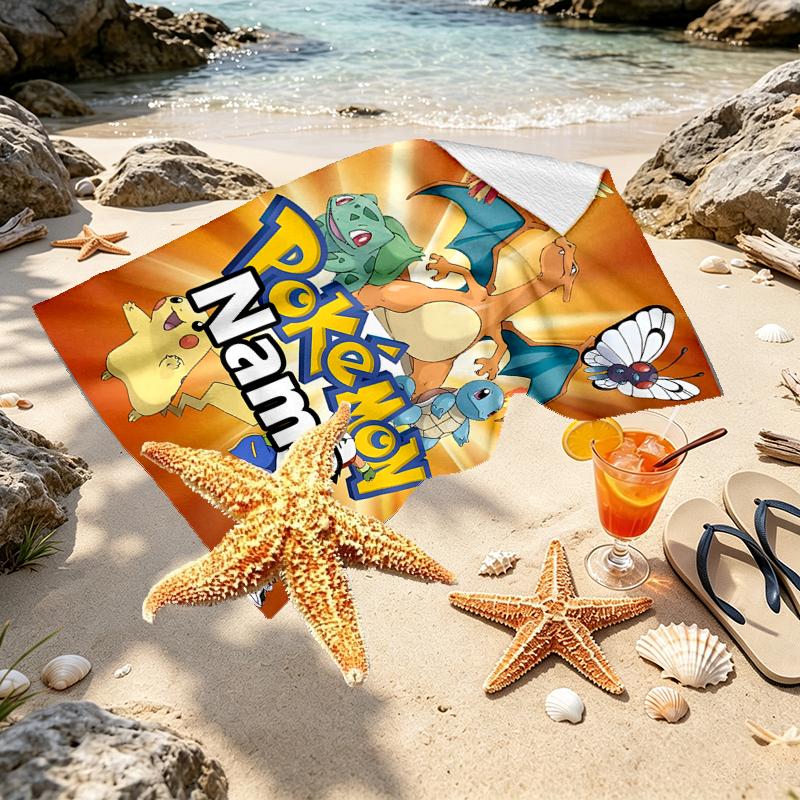 Custom Name Personalized card game Print Beach Towel, for Trip Camping Beach Party Home Decor, Birthday Gift for Family & Friends