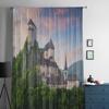 Castel Frumos la Apus de Soare Perdele Transparente Pentru Dormitor Living Perdele Tulle Pentru Fereastra Bucătăriei Perdele Voile