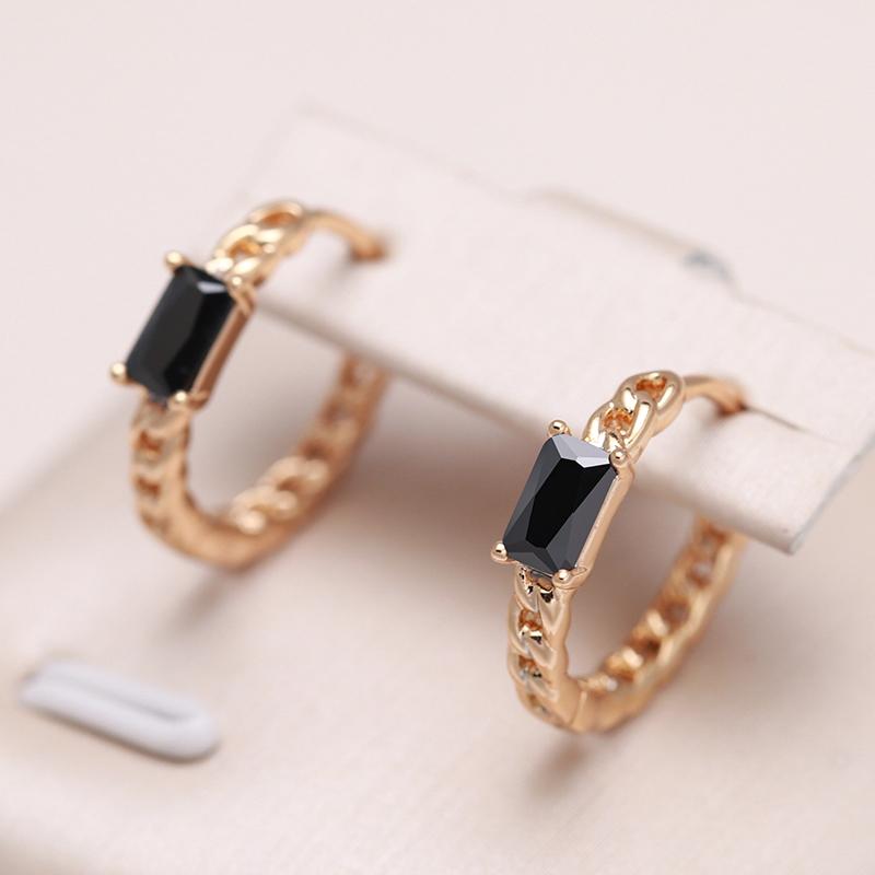 Luxury Black Natural Zircon Earrings For Women Fine  Rose Gold Bride Earrings Vintage Wedding Jewelry Gift Fashion