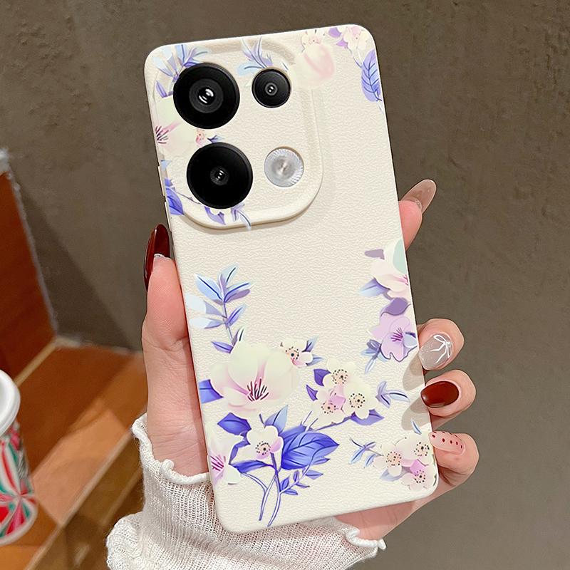 

Мягкий чехол из ТПУ с цветочным принтом и текстурой из кожи для Xiaomi 13T Pro Poco X7 X6 M6 Pro Redmi Note 14 13 Pro 12 11, тонкий матовый противоударный чехол для телефона Redmi Note 10 Pro 4G белый/бежевый