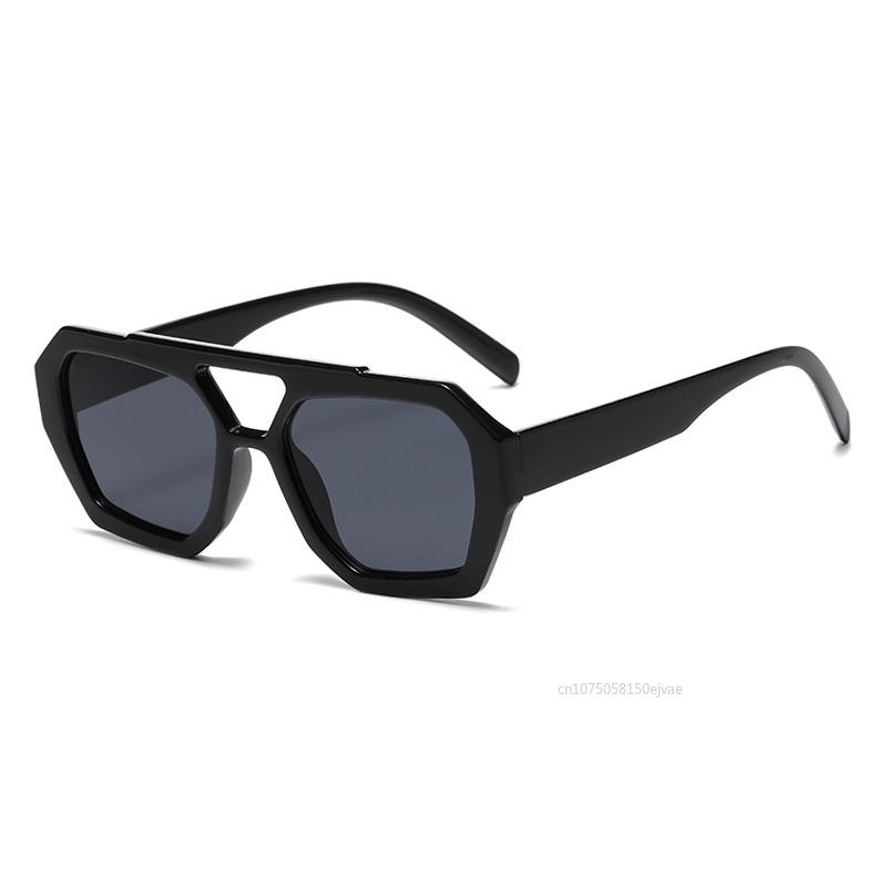 Retro Double Bridges Women'S Sunglasses Leopard Tea Gradient Shades Eyewear Brand Designer Sun Glasses  Uv400