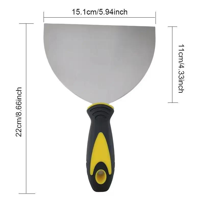 

Stainless steel putty knife with rubber handle scraper, putty scraper, 6-inch stainless steel putty knife No percussion head
