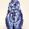 New Satin Silk Square Scarf Hijab Blue And White Porcelain Printed Bandana Kerchief Women Muslim Hijab Headscarf  Headband