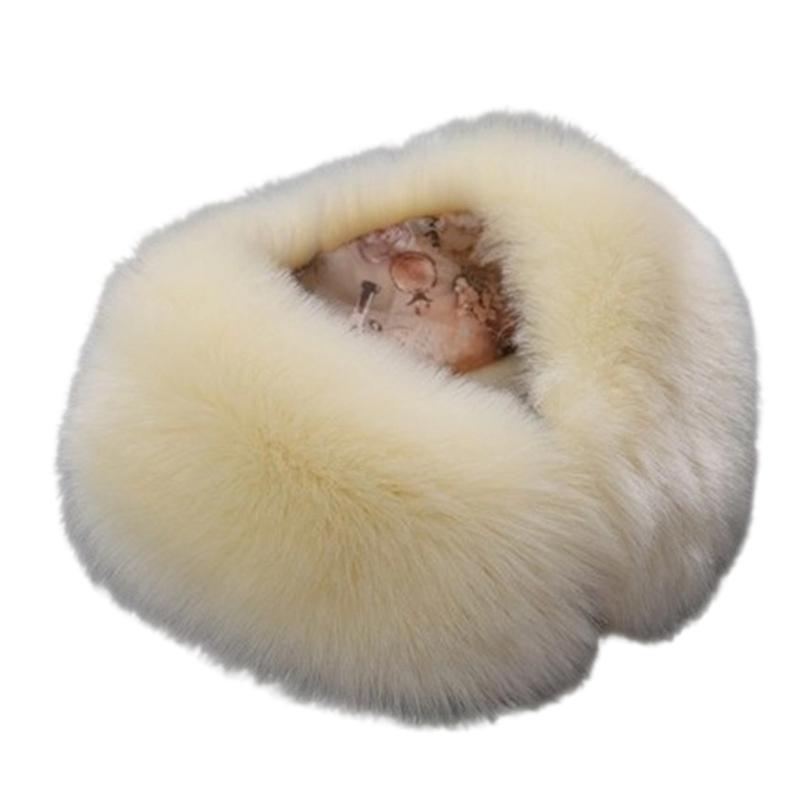 Luxurious Artificial Furs Neck Warmer For Winter Soft Thermally Scarf Fashionable Necks Wrap for Running Cycling