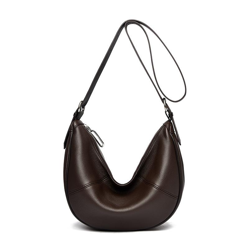 Neue Rindsleder-Umhängetasche Damen leichte Luxus-Hochqualitäts-Textur Achselhöhle Schultertasche Temperament Retro Vielseitig Knödeltasche