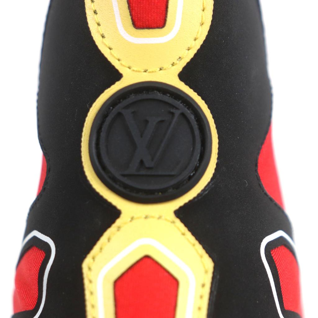 Great LOUIS VUITTON Sneakers Arclight Line Socks Red Black Yellow Nylon Mens 42 Used