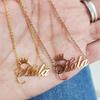 V Attract Best Friends Souvenir Gift Idea Personalized Name Pendant Necklace Women Bff Jewelry Custom Cursive Crown Choker Femme Rose Gold Color