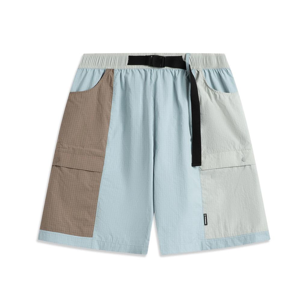 Li-Ning Outdoor Series Sport Casual Simple Color Block Comfortable Versatile Loose Work Shorts Men shorts AKSV229-4