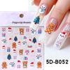 In-Style Christmas Embossed Nail Stickers - Snowman, Bear, Snowflake & Penguin Winter DIY Decorations