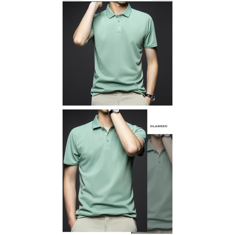 New Arrival Men's Fashion Solid Short Sleeve Polo Shirt Summer Breathable Comfortable Turn Down Collar Tops