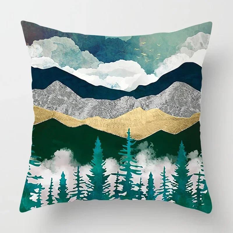 Nordic Mountain Moon Metal Painting Pillowcase Living Room Sofa Decoration Cushion Cover Home Decoration Cushion Cover