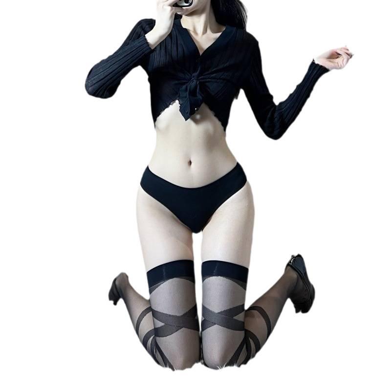 Tempting Over-the-Knee Strap Long Stockings for Spring and Summer
