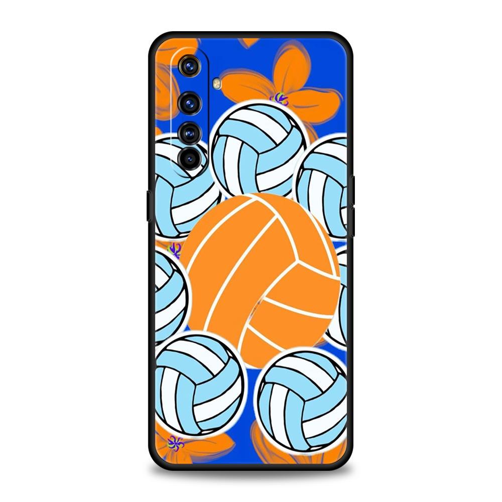 Soft TPU Case For Realme C67 C63 C55 C53 C25 C21 10 11 12 13 GT 2 3 5 Pro Plus 5G Shockproof Phone Cover Volleyball Painted Bags