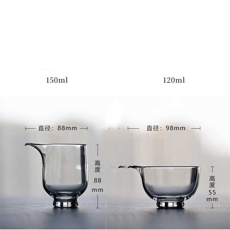 Japanese Style 120/150ml High Borosilicate Heat-resistant Glass Fair Cup Tea Pitcher Chahai Kungfu Tea Dispenser Tea Set Access