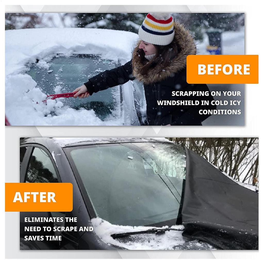 Car Snow Cover Winter Car Covers Shade Guard Protective Heavy-Duty Weatherproof For Sun Winter Heat Outdoor Rain Ice