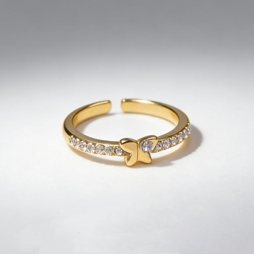 Butterfly Series Gold Open Ring - Women's Fashion Jewelry Index Finger Ring
