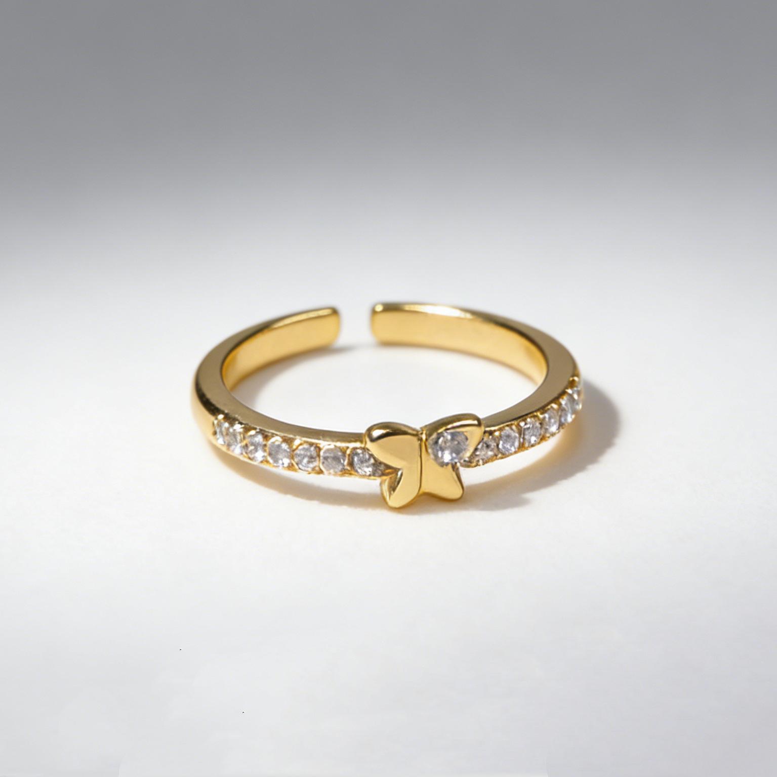 Butterfly Series Gold Open Ring - Women s Fashion Jewelry Index Finger Ring