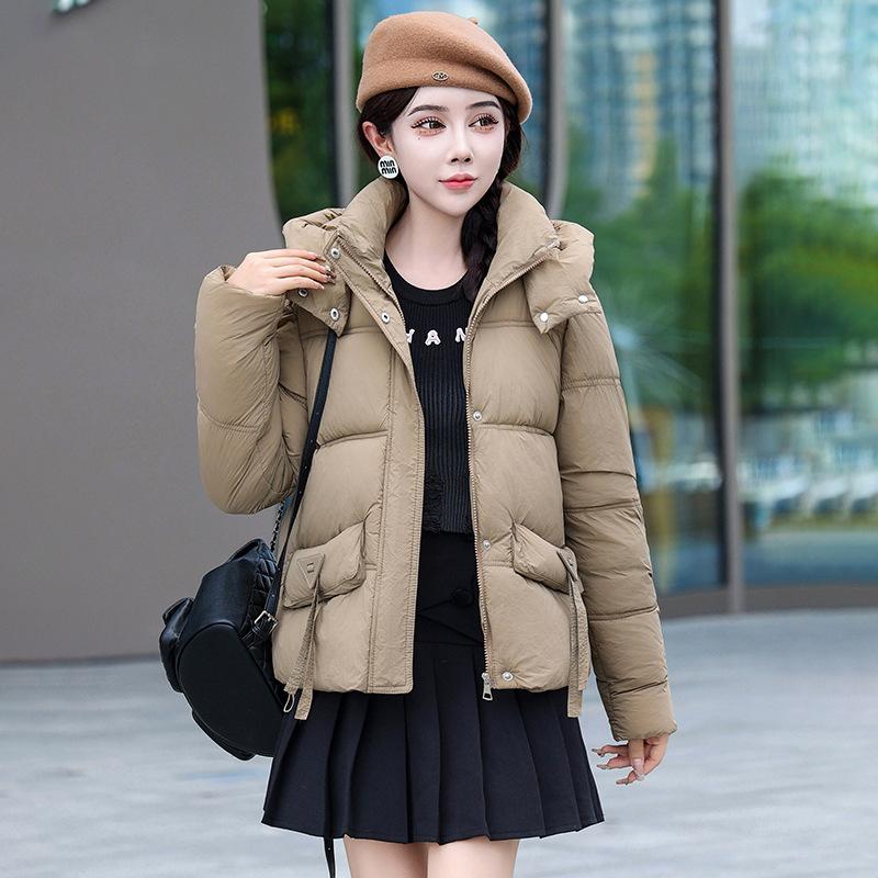 

Fashionable Korean Hooded Down Cotton Jacket Women s Winter 2025 New Thickened Padded Jacket Loose Short Small Padded Jacket M хаки
