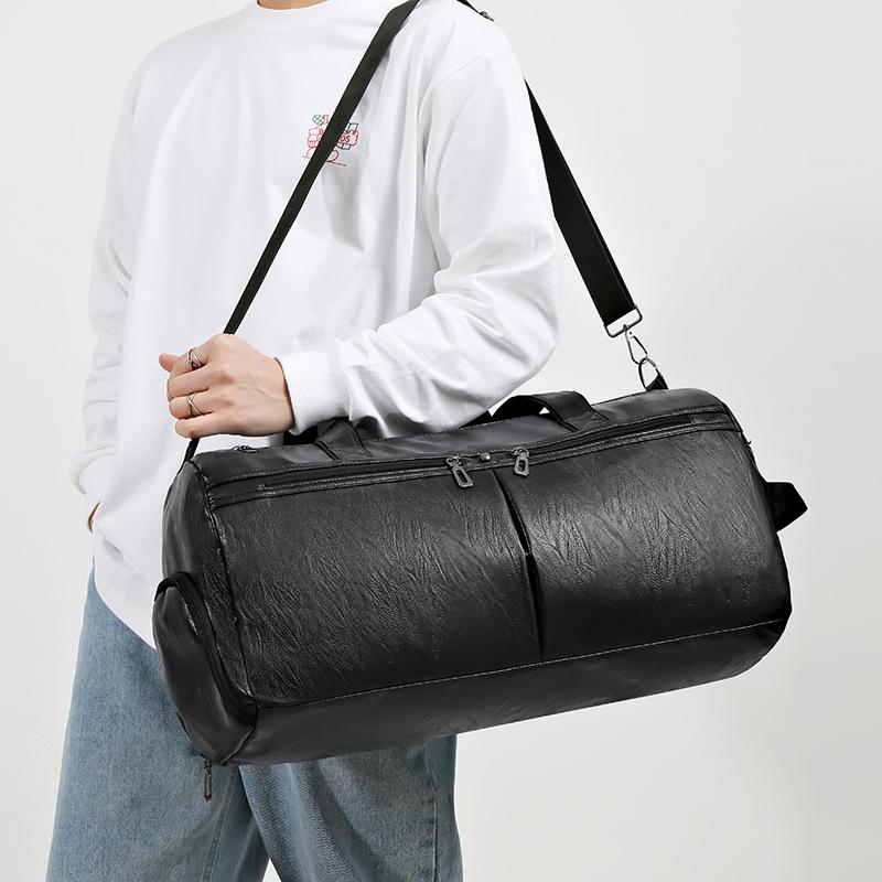 Fashionable Large-capacity Carry-on Luggage Bag, Travel Bag with Dry and Wet Separation and Shoe Compartment, Fitness Bag with Pull Handle