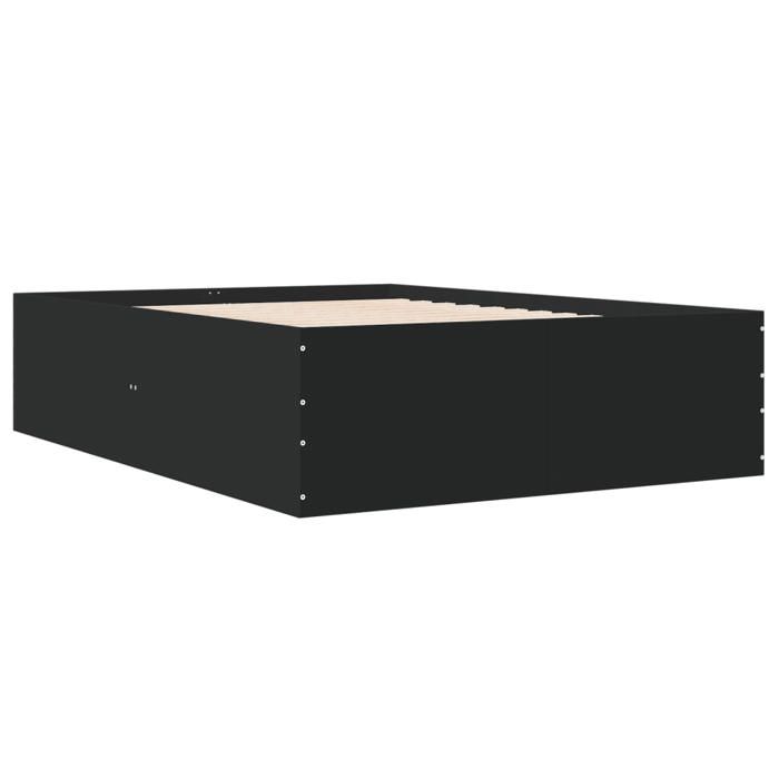 VidaXL Black Bed Frames 120x200 Cm Engineered Wood, Bedroom Furniture, Bed Base, Panel Bed, Bed, Bed 3280931