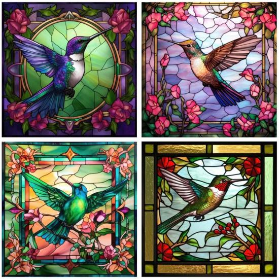 4 Sheets Round Anti-Collision Window Clings,Birds Alert Collision Window Decals Rooster Pattern Static Deterrent Decal Prevent Bird Strikes on Doors