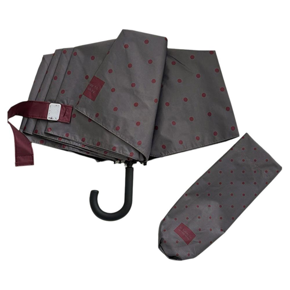8-Rib Polka Dot Umbrella UV Protection Portable Parasol Stylish Folding Sun Umbrella Rainy Season Manual hook