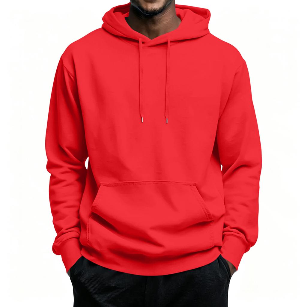Men's Hooded Long Sleeve Casual Pullover Sweatshirt for Everyday Wear