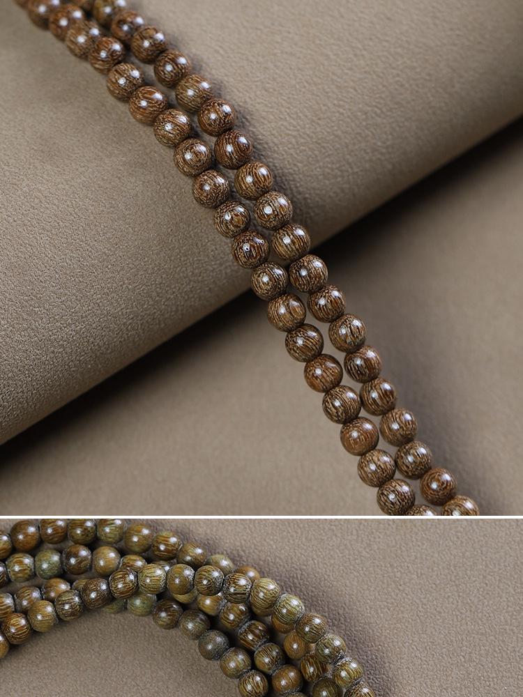 Green Sandalwood 4mm Multi-Turn Buddhist Beads Bracelet for Men & Women, Purple Light Rosary Jewelry