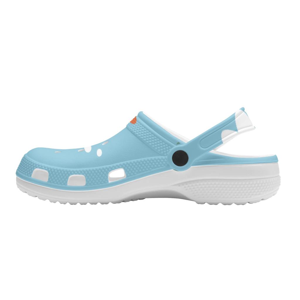 White Printed EVA Casual Clogs Men Women Soft Sole Breathable Lightweight Slip On Sandals Slippers Summer Daily Leisure Shoes
