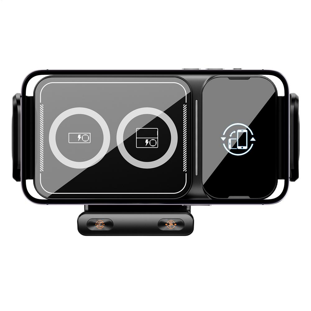 Car Wireless Charger Mount Rotating Air Vent Automobile Cradles Auto Clamping Car Phone Holder For Music Control Video Streaming