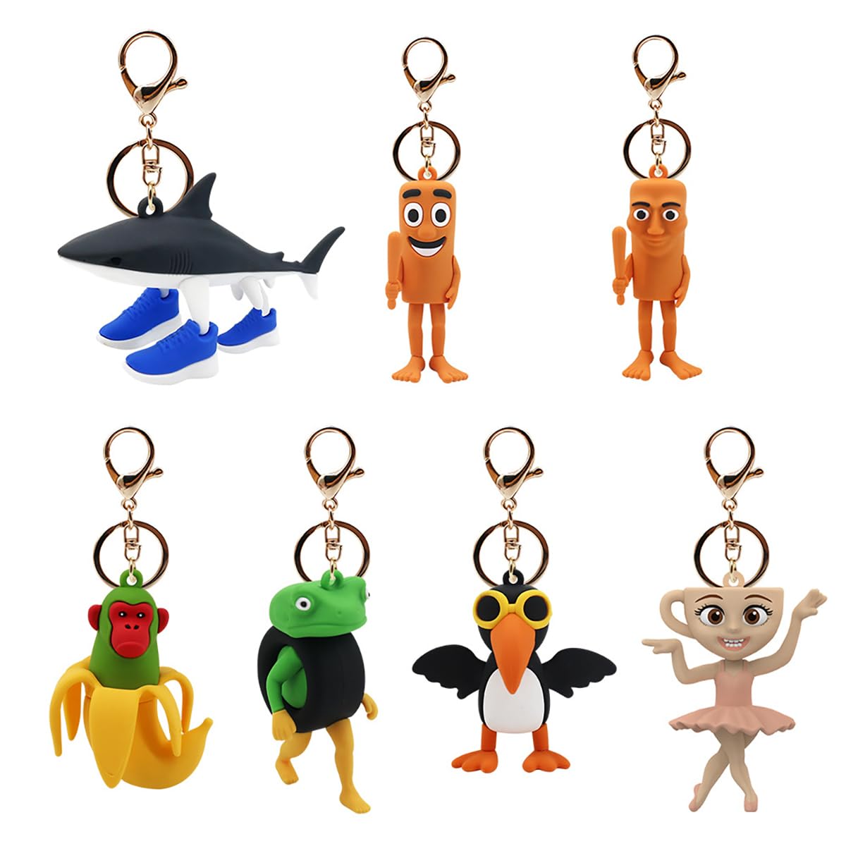 Keychain, Tuntuntun Sahoo, Silicone, Keyring, Charm, Goods, Trararello, Italian, Brain Lot, Net Meme, Mini Approximately 6.5cm