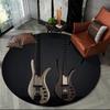 Elektrische Gitarre Klassische Gitarre Runder Teppich für Wohnzimmer Schlafzimmer Kinderzimmer Dekoration, Haustierbereich Teppich Rutschfeste Bodenmatte