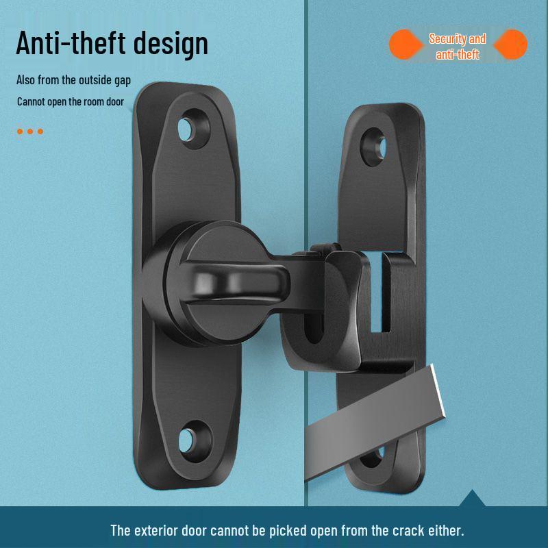 90° Zámek na posuvné dveře (stodolové dveře): Západka bez vrtání, Spona na posuvné dveře, Bezpečnostní šroub