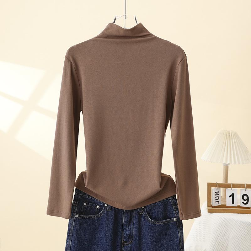 

Женский облегающий топ с высоким воротником и длинными рукавами - Универсальный, стильный и высокоэластичный для ношения ранней весной или осенью. 2XL [70-80kg]