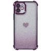 For iPhone 11 Drop Protection Cell Phone Case Heart Pattern TPU Glittery Powder Phone Cover