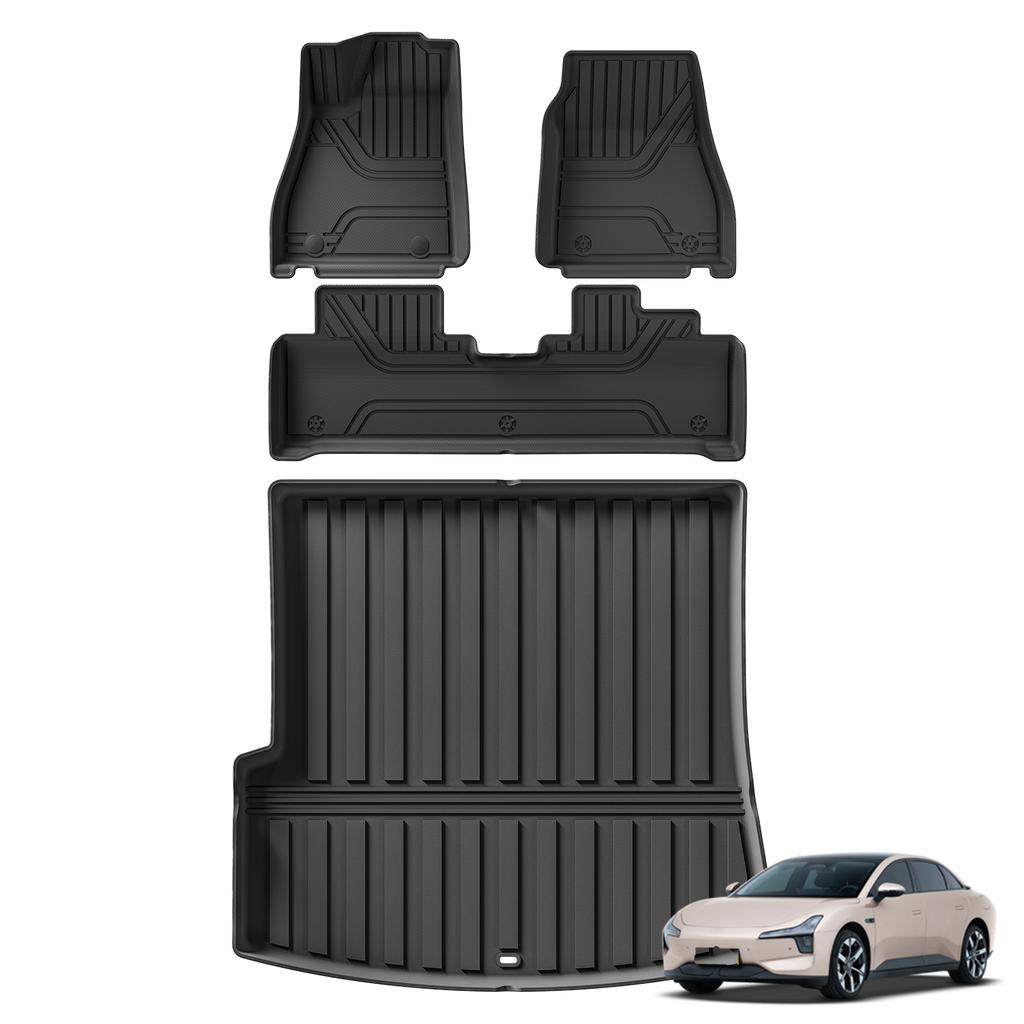 Smabee Left Drive for Xpeng Mona M03 2024 2025 With Subwoofer Car Floor Mats Cargo Liner Trunk Pad TPE Waterproof Accessories