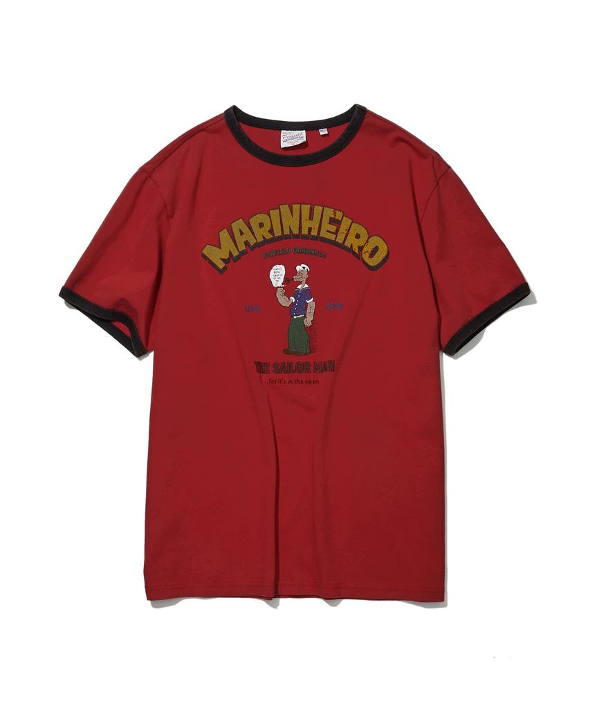 PENFIELD Vintage Series Marinheiro Ringer Short Sleeve T-Shirt Red_Fs2Kt55U