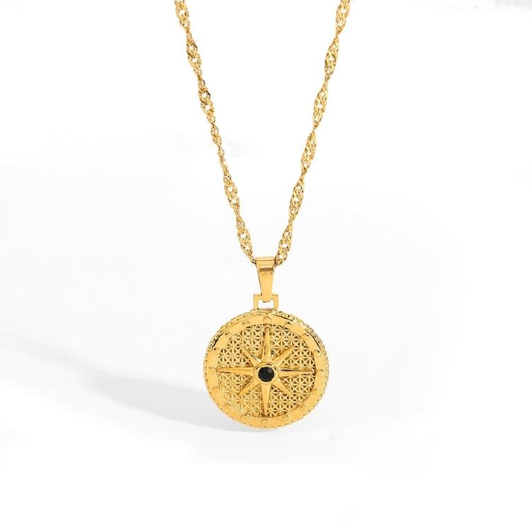 Elegant Stainless Steel Necklace Zirconia Pendant Clavicle Chain Adjustable Length Neckchain Stylish Choker Jewelry