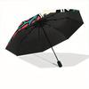 1pc Heart Flowers Automatic Open/Close Umbrella with Windproof, Functional Design, 8-Rib Sturdy Canopy