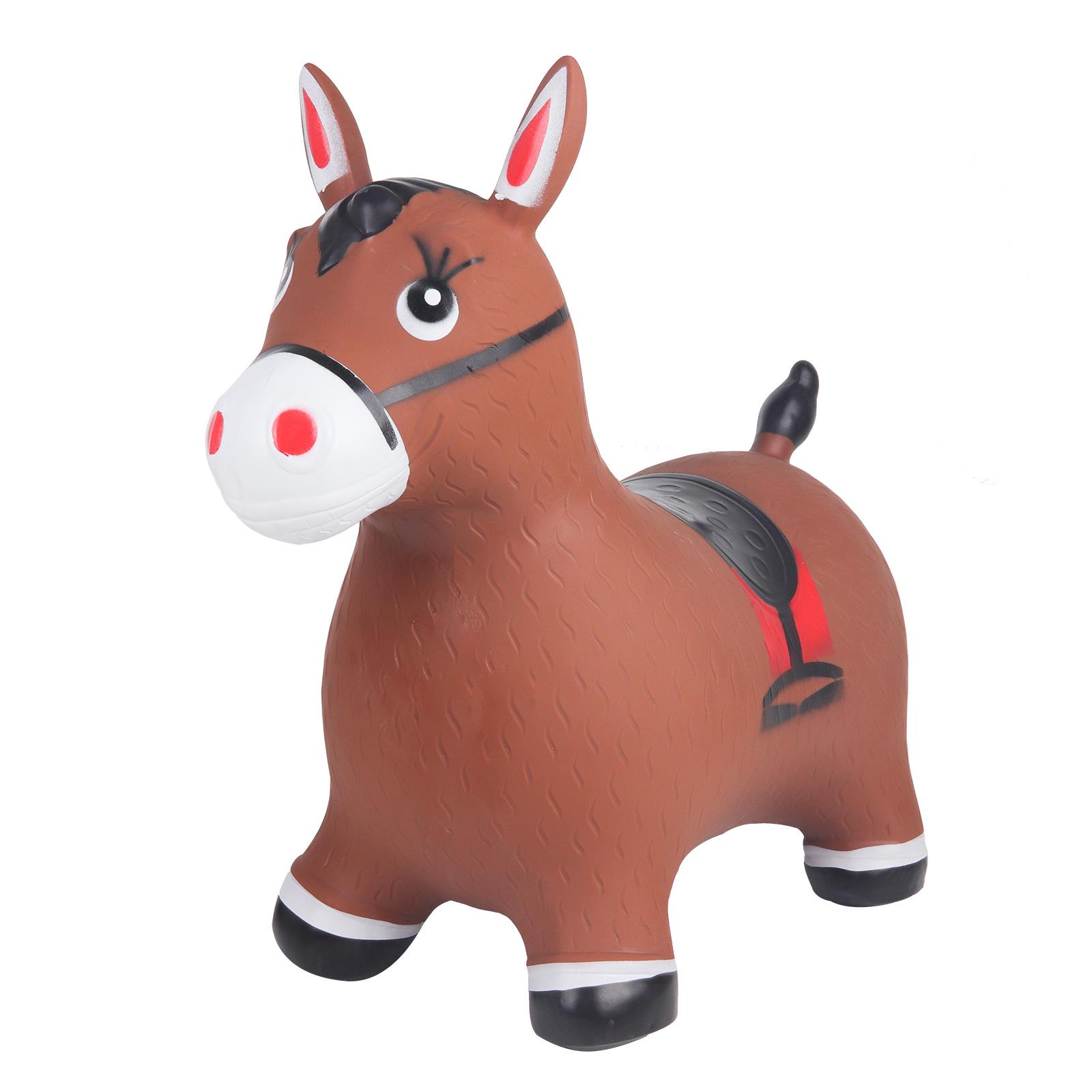 

Extra Large Brown Inflatable Bouncy Horse for Kids - Durable Ride-On Toy коричневий