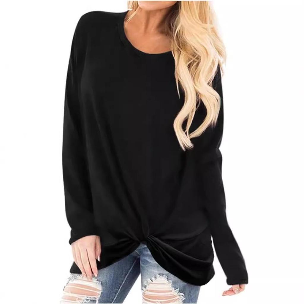 European and American Autumn/Winter Women's Round Neck Lace Tie Long Sleeve Slimming Evening Dress