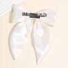 Chiffon Bow Hair Clip Women Medium Bowknot Satin Hairpin Barrettes Girls Solid Color Ponytail Hair Accessories Headwear Gift