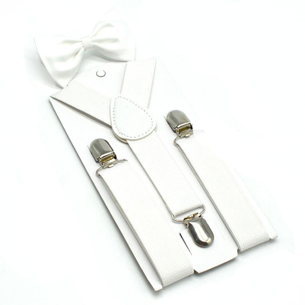 Solid Color Suspenders Bowtie Elastic Children Belt Classic Accessory Y-Back Braces