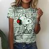 2026 Women's T-Shirt Snoopy Pattern 3D Digital Printing Women's Fashion Short Sleeve Casual Ladies